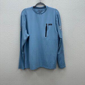 Pelagic Aeroflex Tek Blue Long Sleeve Performance Fishing Shirt Mens size Large
